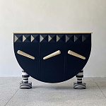 Дизайнерский комод полукруглый черный с 3-мя фактурным ящиками Occasion варинант исполнения - 1 | Loft Concept в Волгограде