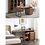 Стол рабочий округлой формы с 3-мя ящиками  Working Moonnut Table варинант исполнения - 2 | Loft Concept в Волгограде