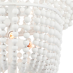 Люстра белая в форме спирали с декором из круглых деревянных бусин White Wooden Beads варинант исполнения - 1 | Loft Concept в Волгограде