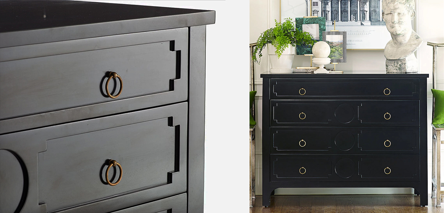 Комод с 4-мя ящиками Lawrence chest of drawers Black Черный Комод с 4-мя ящиками Lawrence chest of drawers Black Черный - Loft-Concept в Волгограде