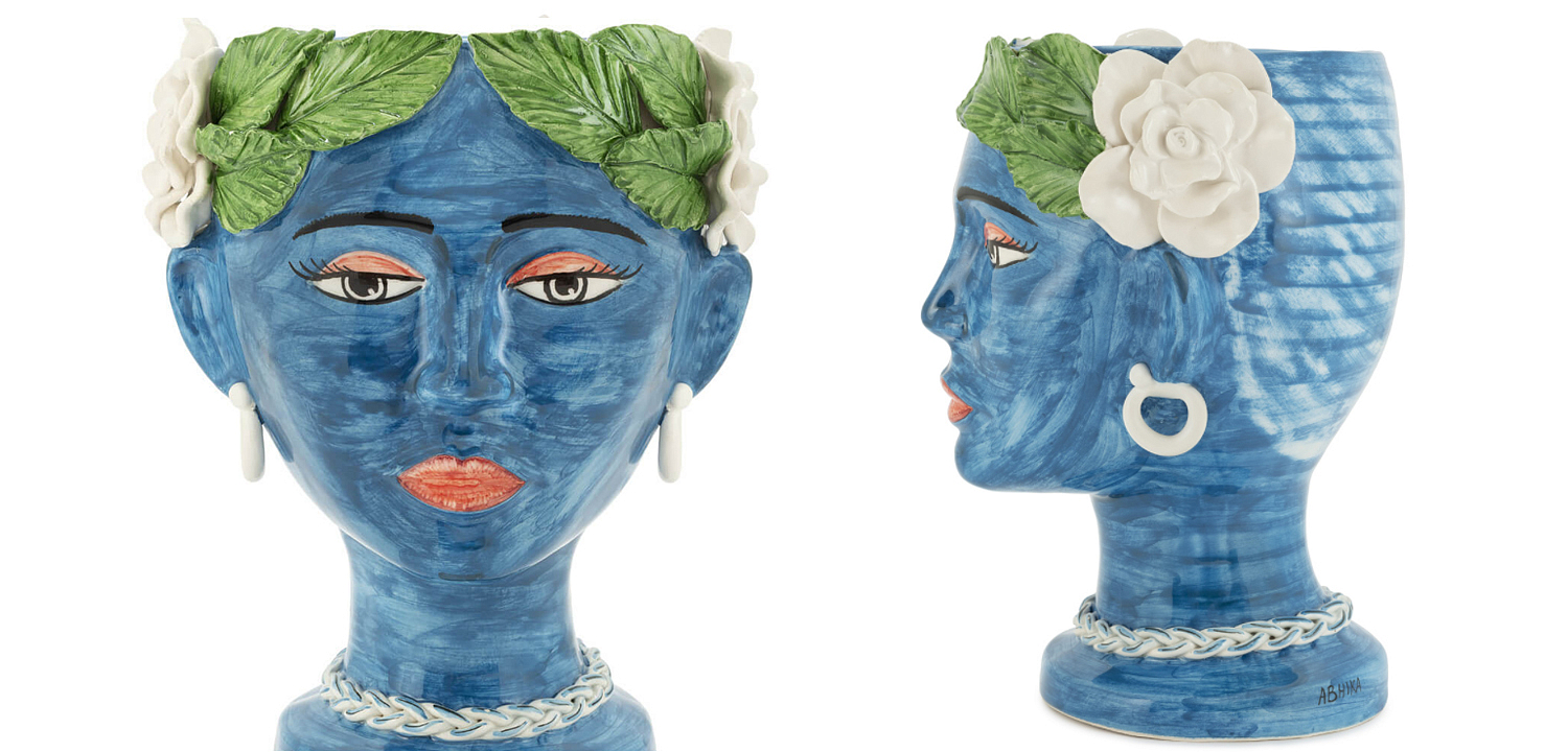 Ваза VASE HEAD SELVA COLOR dark blue Ваза VASE HEAD SELVA COLOR dark blue - Loft-Concept в Волгограде
