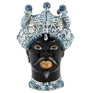 Ваза Ваза Vase Moro Man Medium Leaves Blue