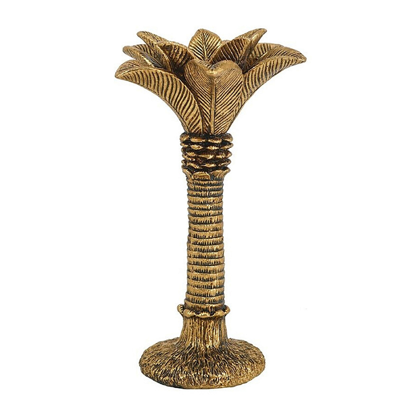 Подсвечник в форме пальмы с резными листьями и текстурным основанием Golden palm leaves Бронза Подсвечник в форме пальмы с резными листьями и текстурным основанием Golden palm leaves Бронза в Волгограде | Loft Concept