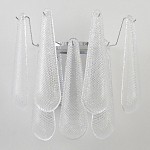 Бра с подвесками из рифленного стекла в форме капель на основании цвета хром Textured Glass варинант исполнения - 6 | Loft Concept в Волгограде