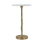 Столик с золотистым основанием в виде цветка и круглой мраморной столешницей Golden Snowdrop варинант исполнения - 3 | Loft Concept в Волгограде