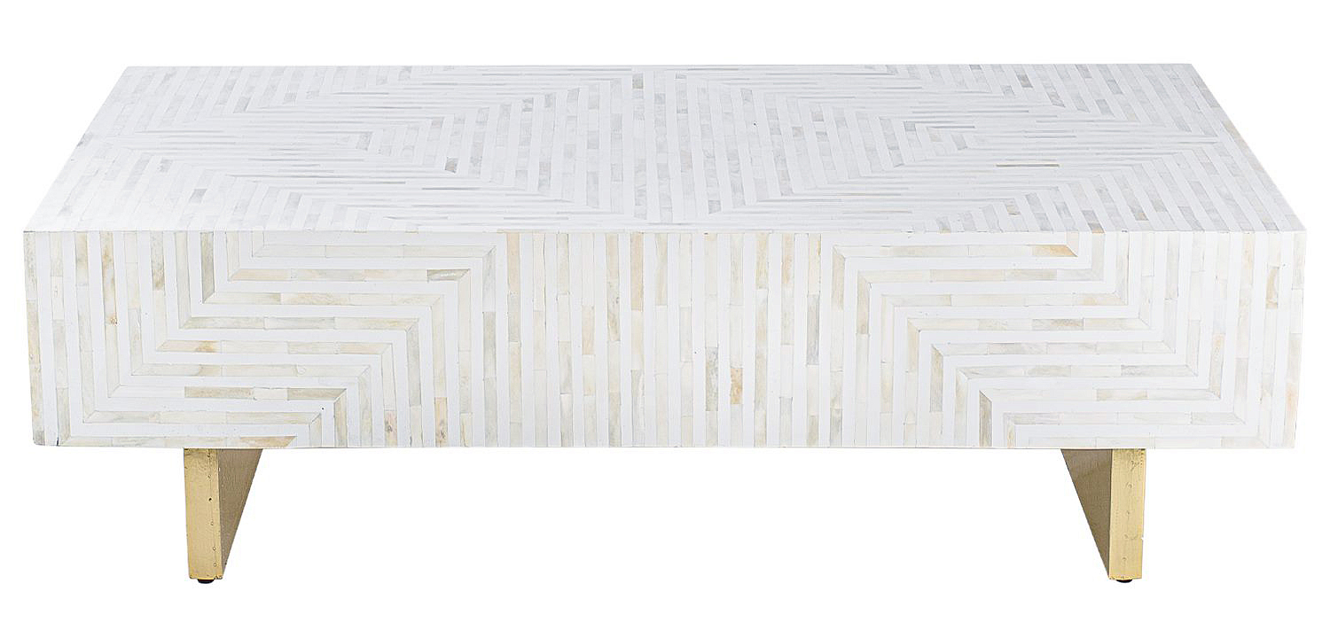 Журнальный стол Cream Indian Bone Inlay coffee table Журнальный стол Cream Indian Bone Inlay coffee table - Loft-Concept в Волгограде