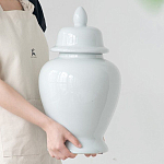 Ваза белая с крышкой однотонная Chinoiserie Ceramics варинант исполнения - 7 | Loft Concept в Волгограде