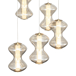 Люстра светодиодная с стеклянными волнообразными плафонами Amphora of Light варинант исполнения - 4 | Loft Concept в Волгограде