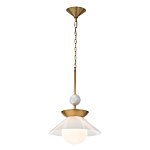 Подвесной светильник латунного цвета с конусовидным белым плафоном Quintiesse варинант исполнения - 3 | Loft Concept в Волгограде