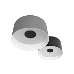 Потолочный светильник с 2-мя цилиндрическими абажурами серого и черного цвета Urban Dome варинант исполнения - 5 | Loft Concept в Волгограде