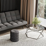 Пуф Three Gray в ткани букле серого цвета варинант исполнения - 4 | Loft Concept в Волгограде