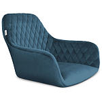 Барный стул со спинкой и подлокотниками на 4-х металлических ножках Douglas Rhombus Синий Велюр варинант исполнения - 2 | Loft Concept в Волгограде