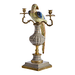 Подсвечникв образе попугая из фарфора с бронзовыми элементами Eden Garden варинант исполнения - 4 | Loft Concept в Волгограде