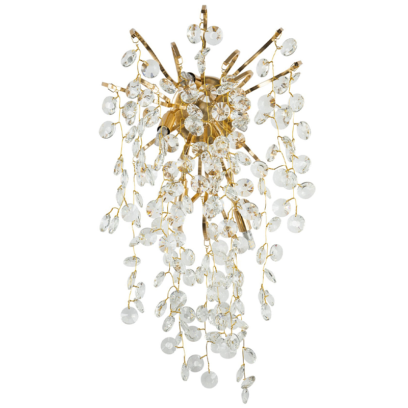 Бра с хрустальными подвесками на металлических ветках Fairytree Light Gold Wall Lamp Золотой Прозрачный Бра с хрустальными подвесками на металлических ветках Fairytree Light Gold Wall Lamp Золотой Прозрачный в Волгограде | Loft Concept