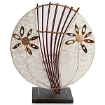 Настольная лампа из перламутра и дерева на подставке Indonesian Shell Flower варинант исполнения - 1 | Loft Concept в Волгограде