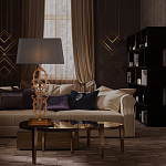 Настольная лампа на ажурном чугунном основании с серым абажуром Openwork Lamp варинант исполнения - 5 | Loft Concept в Волгограде