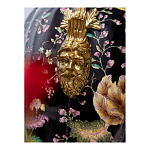 Ваза из фарфора черная с цветочной росписью и бронзовыми элементами Spring Garden варинант исполнения - 6 | Loft Concept в Волгограде