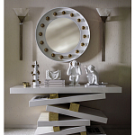 Зеркало белое с круглыми золотыми декоративными элементами Prince of the Church варинант исполнения - 2 | Loft Concept в Волгограде