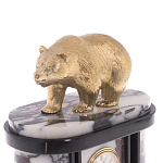 Часы настольные бронзовые с декором в виде медведя Bear Stone Clock варинант исполнения - 2 | Loft Concept в Волгограде