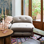 Дизайнерский угловой диван с велюровой светло-коричневой обивкой Fosse Sofa варинант исполнения - 6 | Loft Concept в Волгограде