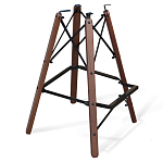 Барный стул со спинкой и подлокотниками на 4-х деревянных ножках Douglas Rhombus Синий Велюр варинант исполнения - 4 | Loft Concept в Волгограде