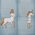 Плитка с узором Девочка единорог варинант исполнения - 2 | Loft Concept в Волгограде