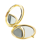 Зеркало карманное складное круглое из натурального камня Оникс в подарочной упаковке Gold Stone Mirrors варинант исполнения - 2 | Loft Concept в Волгограде