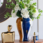 Ваза с крышкой и мазками синего и золого цвета на белом фоне Chinoiserie Ceramics варинант исполнения - 4 | Loft Concept в Волгограде