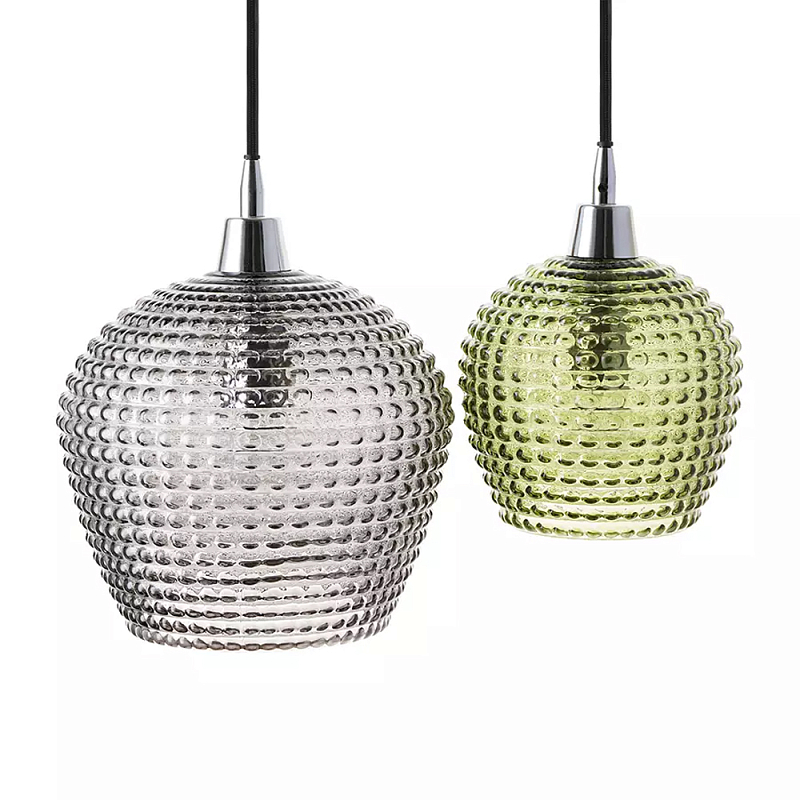 Подвесной светильник каскадный с 2-мя рельефными плафонами Cascade with Relief Lampshades Серый Зеленый Черный Подвесной светильник каскадный с 2-мя рельефными плафонами Cascade with Relief Lampshades Серый Зеленый Черный в Волгограде | Loft Concept