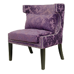 Полукресло с мягкой обивкой из жаккарда на 4-х ножках из массива березы Baroque Armchair violet варинант исполнения - 3 | Loft Concept в Волгограде