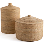 Плетеная корзина с крышкой Kheri Wicker Basket варинант исполнения - 2 | Loft Concept в Волгограде