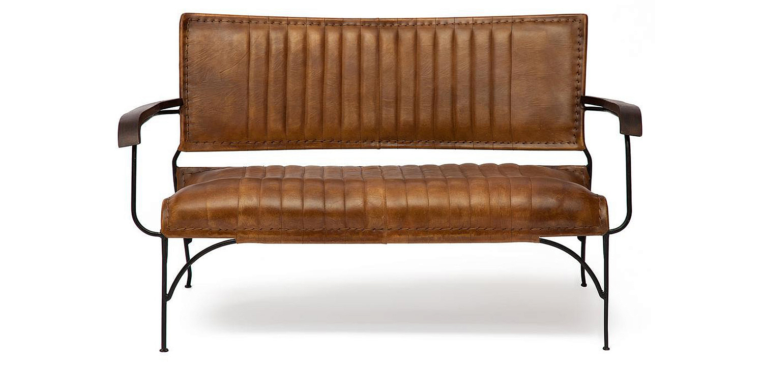 Диван-скамья из натуральной кожи Buffalo Leather Sofa two-seater Диван-скамья из натуральной кожи Buffalo Leather Sofa two-seater - Loft-Concept в Волгограде