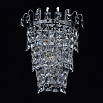 Бра настенное цвета хром с прозрачными квадратными хрустальными подвесками Crystal Regena варинант исполнения - 3 | Loft Concept в Волгограде