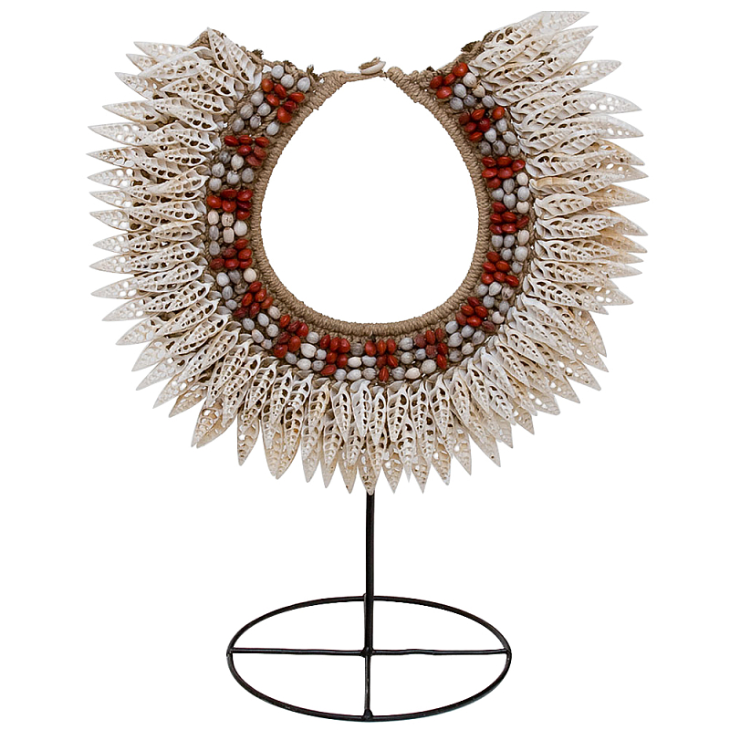Этническое ожерелье из ракушек на подставке Ethnic Necklace Sharp Lacy Shells Белый Красный Бежевый Коричневый Этническое ожерелье из ракушек на подставке Ethnic Necklace Sharp Lacy Shells Белый Красный Бежевый Коричневый в Волгограде | Loft Concept