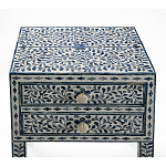 Тумбочка прикроватная White Pearl BEDSIDE CABINET 2 blue DRAWER варинант исполнения - 2 | Loft Concept в Волгограде