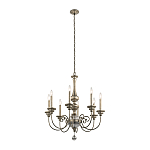 Люстра серебряного цвета с состаренным эффектом и декоративным подвесным шаром Kichler варинант исполнения - 2 | Loft Concept в Волгограде