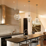 Подвесной светильник с прозрачным шарообразным стеклянным плафоном Feiss варинант исполнения - 6 | Loft Concept в Волгограде