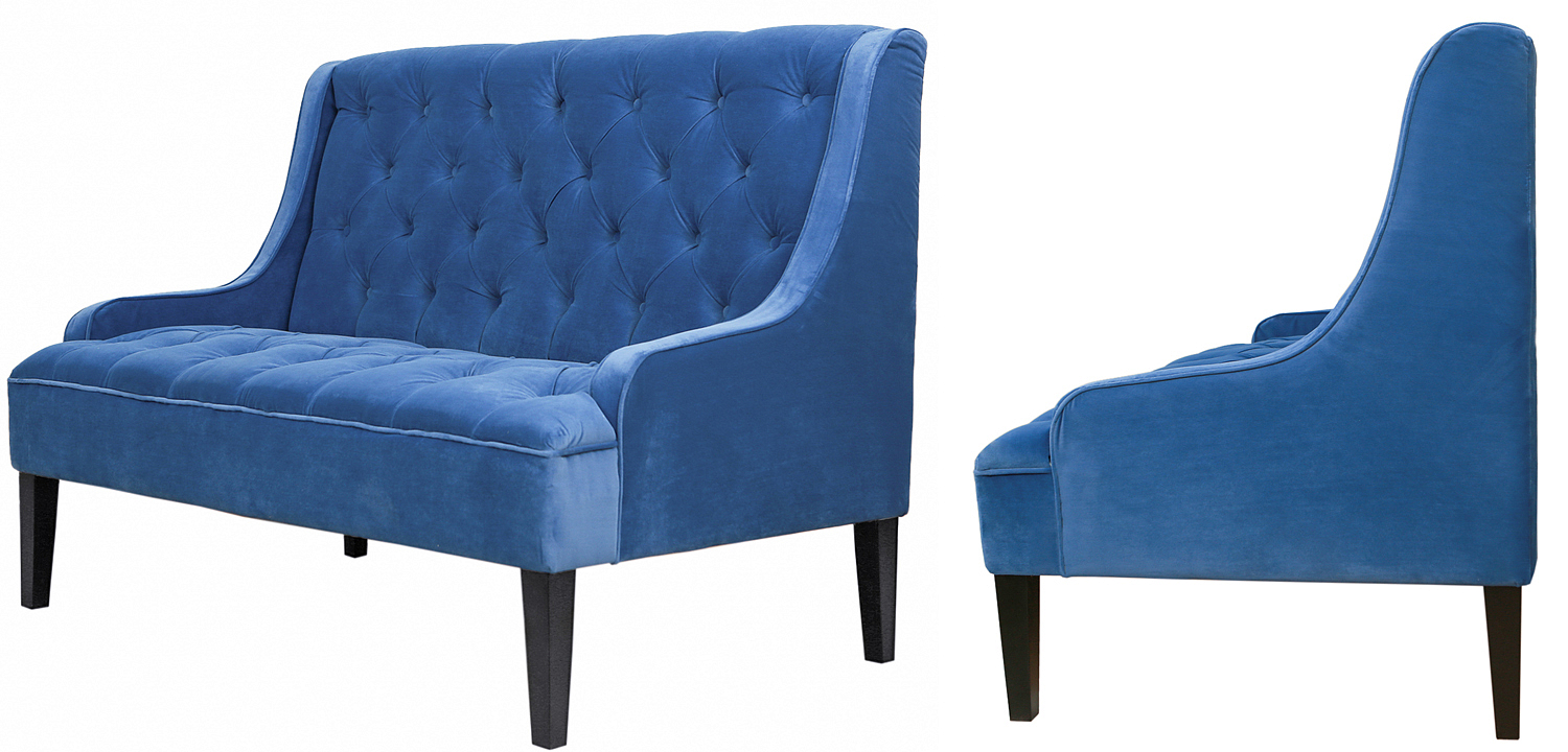 Диван Folket Sofa velour blue Диван Folket Sofa velour blue - Loft-Concept в Волгограде