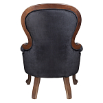 Кресло с мягкой обивкой из черного велюра на 4-х деревянных ножках Evelyn Classical Armchair варинант исполнения - 3 | Loft Concept в Волгограде