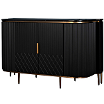 Комод черный округлой формы с рельефным фасадом Black Cut варинант исполнения - 1 | Loft Concept в Волгограде