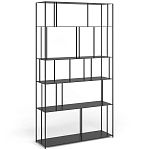 Стеллаж из металла широкий Wide Menzie Metal Rack Black варинант исполнения - 1 | Loft Concept в Волгограде