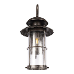 Уличный настенный светильник с цилиндрическим плафоном и изогнутым кованым каркасом Elysian Lanterns варинант исполнения - 4 | Loft Concept в Волгограде