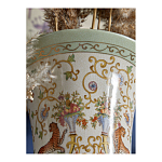 Ваза высокая из фарфора на бронзовом основании Turquoise Blooming Garden варинант исполнения - 8 | Loft Concept в Волгограде