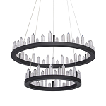 Люстра с двумя кольцами черного цвета с хрустальными элементами QUARTZ CRYSTAL варинант исполнения - 1 | Loft Concept в Волгограде