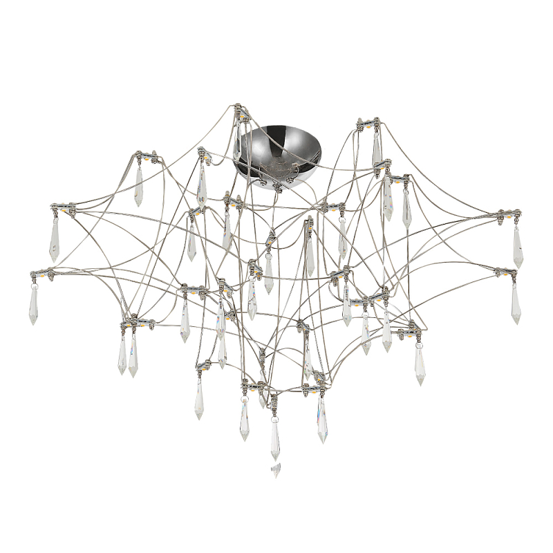 Потолочный светильник с тонким металлическим каркасом цвета хром Quasar Хром Прозрачный в Волгограде | Loft Concept 