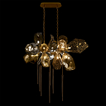 Люстра подвесная с 18-ю стеклянными плафонами с вертикальными подвесками Gilded Mirage  варинант исполнения - 3 | Loft Concept в Волгограде