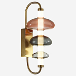 Бра с плафоном из разноцветного стекла Glass Peonies варинант исполнения - 3 | Loft Concept в Волгограде