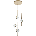 Люстра с 4-мя плафонами из хрустального шара Crystal Bubbles Gold Hanging Lamp варинант исполнения - 1 | Loft Concept в Волгограде