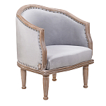 Кресло низкое с мягкой обивкой из велюра на 4-х деревянных ножках Emile Armchair grey варинант исполнения - 1 | Loft Concept в Волгограде