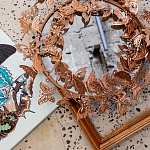 Зеркало круглое в металлической раме украшенной фигурами бабочек Butterflies варинант исполнения - 4 | Loft Concept в Волгограде